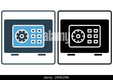 safe box icon. icon related to secure storage of valuables. solid icon style. element illustration Stock Vector