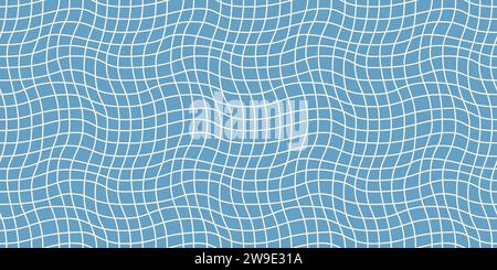 Seamless geometric pattern with woven and distorted checkers that create optical illusionVector illustration Stock Vector