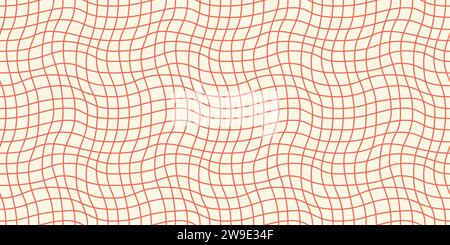 Seamless geometric pattern with woven and distorted checkers that create optical illusionVector illustration Stock Vector
