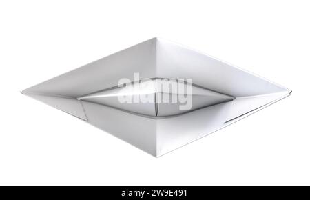 3d render origami paper boat isolated on white illustration Stock Photo