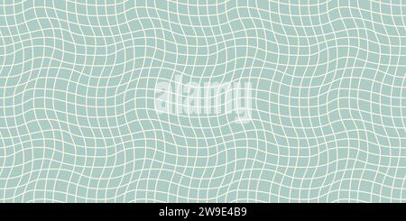 Seamless geometric pattern with woven and distorted checkers that create optical illusionVector illustration Stock Vector