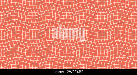 Seamless geometric pattern with woven and distorted checkers that create optical illusionVector illustration Stock Vector