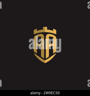 Initials AA logo monogram with shield style design vector graphic Stock Vector