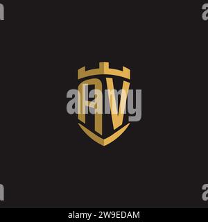 Initials AV logo monogram with shield style design vector graphic Stock Vector