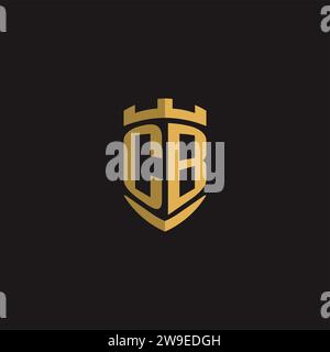 Initials CB logo monogram with shield style design vector graphic Stock Vector
