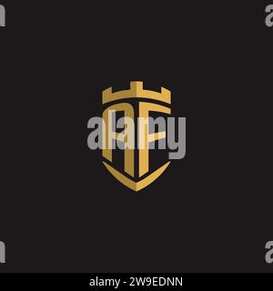 Initials AF logo monogram with shield style design vector graphic Stock Vector
