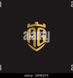 Initials AG logo monogram with shield style design vector graphic Stock Vector