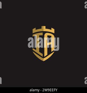 Initials IA logo monogram with shield style design vector graphic Stock Vector