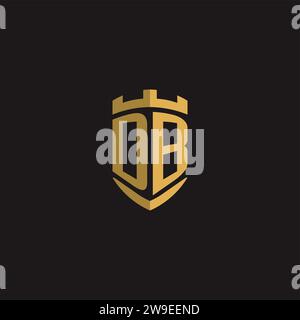Initials DB logo monogram with shield style design vector graphic Stock Vector