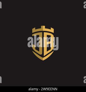 Initials JB logo monogram with shield style design vector graphic Stock Vector
