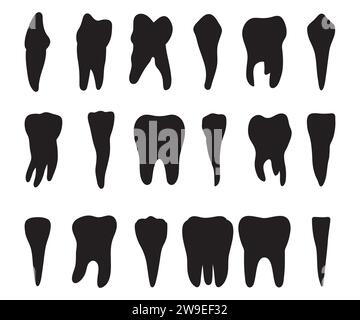 Tooth Silhouettes, Dental clipart, Tooth Monogram Vector Bundle, Tooth heartbeat, Dental Split Monogram, Tooth Split Name Frame, Dental Monogram clipart Stock Vector
