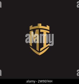 Initials MI logo monogram with shield style design vector graphic Stock Vector