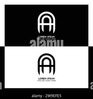 AA initial letters linked elegant logo. letter A and A pattern design monogram Stock Vector