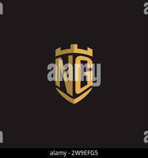 Initials NG logo monogram with shield style design vector graphic Stock Vector