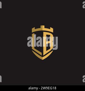 Initials LB logo monogram with shield style design vector graphic Stock Vector