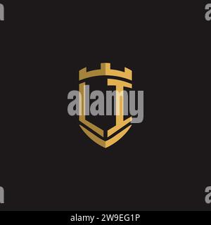 Initials LI logo monogram with shield style design vector graphic Stock Vector
