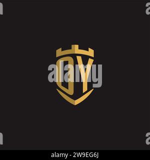 Initials OY logo monogram with shield style design vector graphic Stock Vector