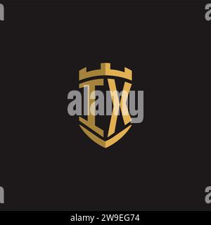 Initials IX logo monogram with shield style design vector graphic Stock Vector