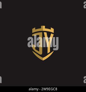 Initials JY logo monogram with shield style design vector graphic Stock Vector
