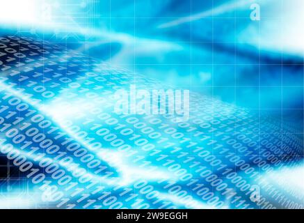 blue abstract explosion background computer generated Stock Photo