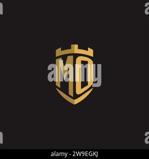 Initials MO logo monogram with shield style design vector graphic Stock Vector