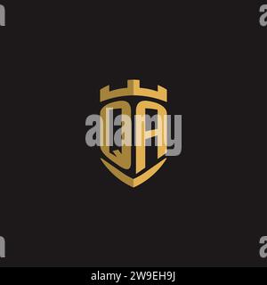 Initials QA logo monogram with shield style design vector graphic Stock Vector