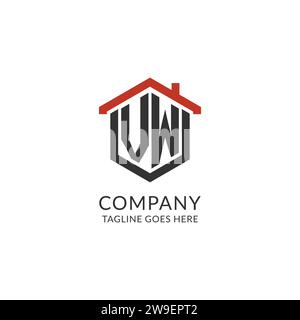 VW initial monogram with hexagon shape logo, creative geometric logo ...