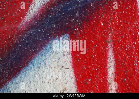 Wall painted in red, white and blue Stock Photo