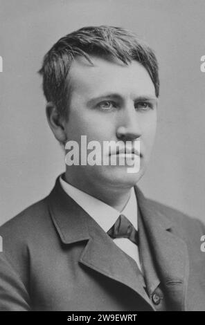 Portrait of Thomas Alva Edison. Year: 1870. By Anderson Studio. Stock Photo