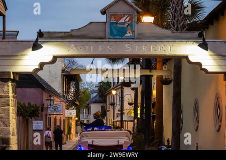 Aviles Street in St. Augustine, Florida's Historic District is the oldest street in the nation and dates back to the 16th century. (USA) Stock Photo