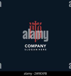 FA initial monogram logos with sword and shield shape design ideas Stock Vector
