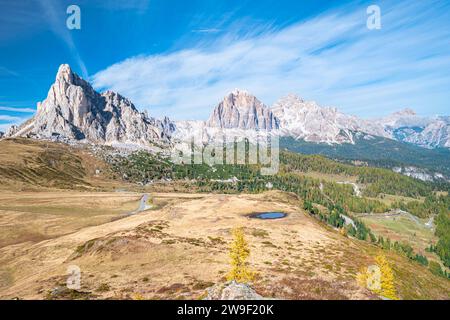 Majestic mountain landscape as viewed from near Passo Giau, Dolomites, Italy. Stock Photo