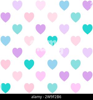 Romantic Heart shape seamless pattern, white background Stock Vector
