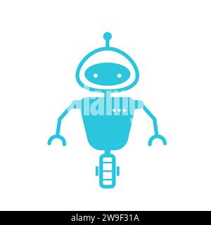 Robot one wheel icon. From blue icon set. Stock Vector