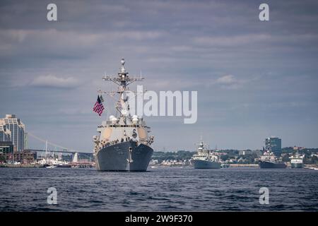 US Navy destroyer USS James E Williams in Halifax, Nova Scotia, for the first Halifax International Fleet Week. Stock Photo