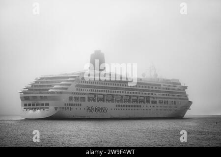 Cruise ship Aurora arriving in Halifax, Nova Scotia, Canada. Stock Photo