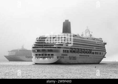 Cruise ship Aurora arriving in Halifax, Nova Scotia, Canada. Stock Photo