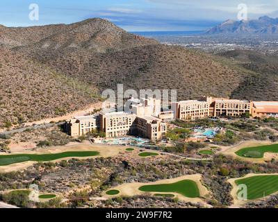 JW Marriott Tucson Starr Pass Resort and Spa next to Saguaro National Park in city of Tucson, Arizona AZ, USA. Stock Photo
