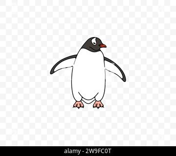 Subantarctic penguin or gentoo penguins, graphic design. Animal, bird, avian, feathered, antarctica and nature, vector design and illustration Stock Vector