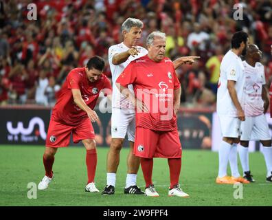 Rio de Janeiro, Brazil.December 27, 2023, Football match between the friends of former player Zico and his friends at the Maracanã stadium. All-Star game. André Ricardo/Alamy Live News Stock Photo