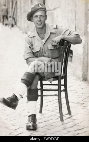 A Royal Army Medical Corps soldier of the 1st Infantry Division in Itally, c. 1943. Stock Photo