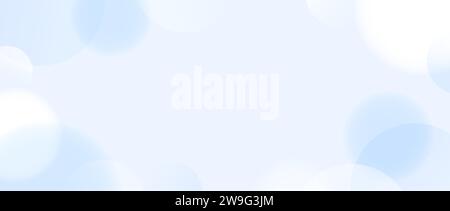 Soft blue spheres background. Abstract light floating bubbles or balls wallpaper. Blur gradient circles backdrop. Vector horizontal design template for banner, poster, presentation, brochure, leaflet Stock Vector