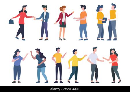 Vector collection of activity people characters flat design isolated white background Stock Vector