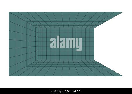 Perspective grid room background vector illustration. Stock Vector
