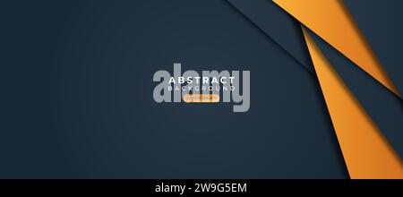 geometric dark blue orange background vector. abstract geometric background vector Stock Vector