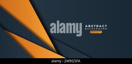 geometric dark blue orange background vector. abstract geometric background vector Stock Vector