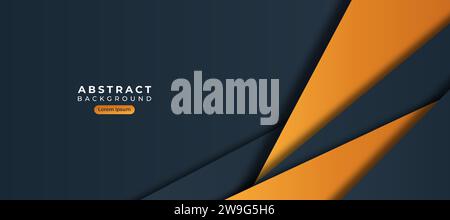 geometric dark blue orange background vector. abstract geometric background vector Stock Vector