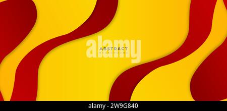 orange red wavy background vector illustration Stock Vector