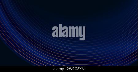 Luxury golden shiny curved lines and black smooth waves abstract background. Vector design Stock Vector