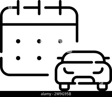 Car booking form. Car and calendar. Pixel perfect icon Stock Vector